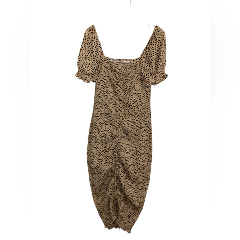 Mi Ami Leopard Print Rouched Dress Size Large